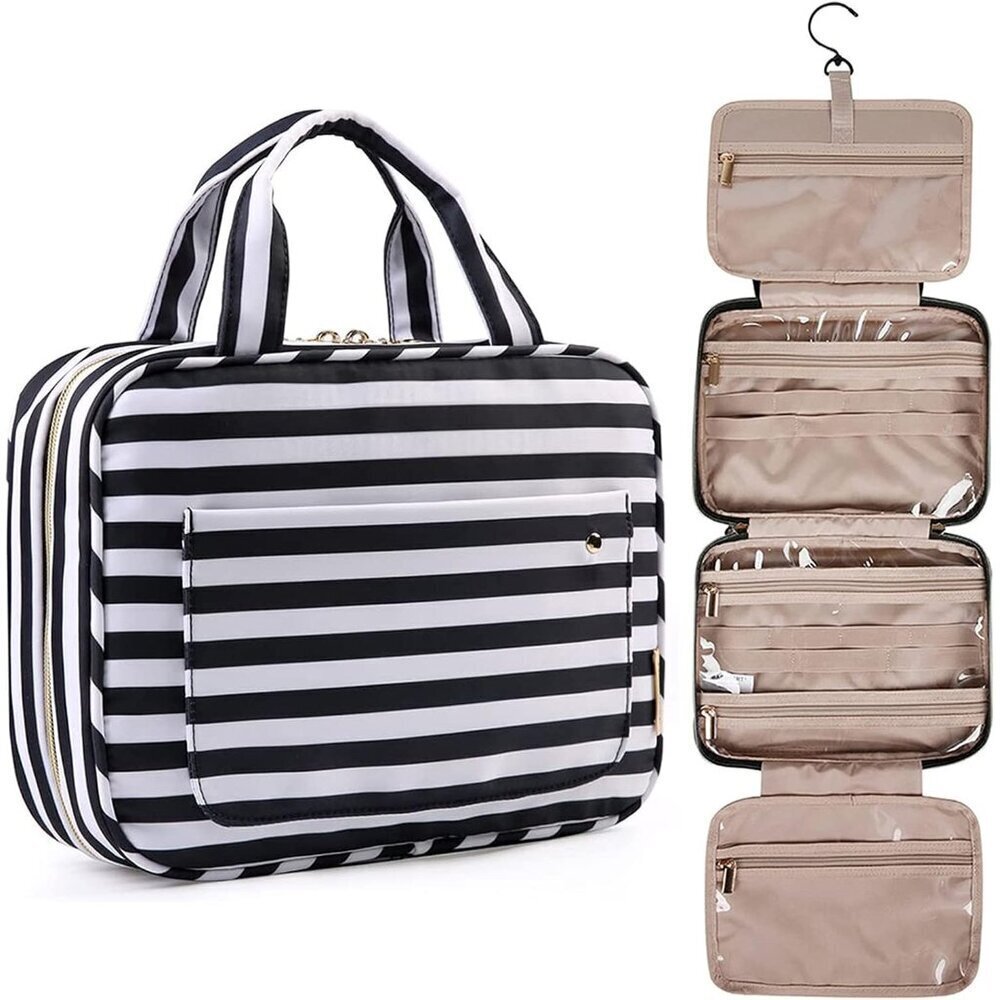 Travel Toiletry Bag Water-Resistant Organizer with Hanging Hook